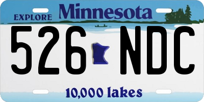 MN license plate 526NDC