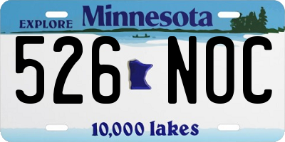 MN license plate 526NOC