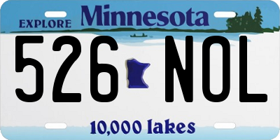 MN license plate 526NOL