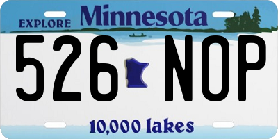 MN license plate 526NOP