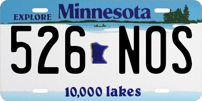 MN license plate 526NOS