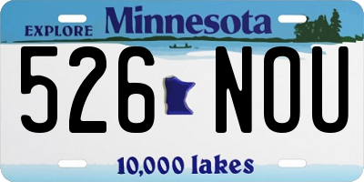 MN license plate 526NOU