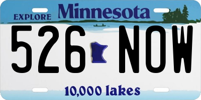 MN license plate 526NOW