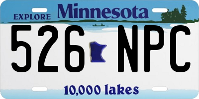 MN license plate 526NPC