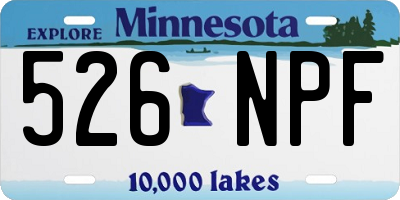 MN license plate 526NPF