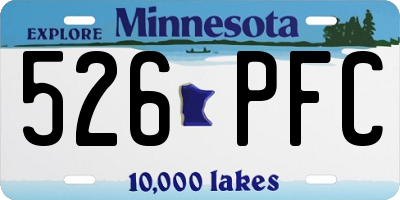 MN license plate 526PFC