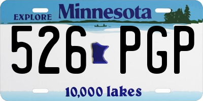 MN license plate 526PGP