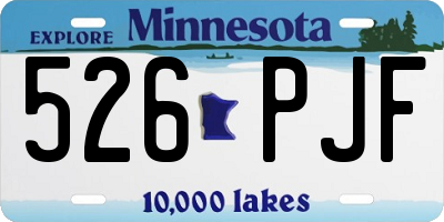 MN license plate 526PJF