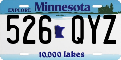 MN license plate 526QYZ