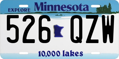 MN license plate 526QZW