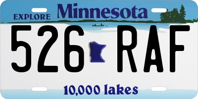 MN license plate 526RAF
