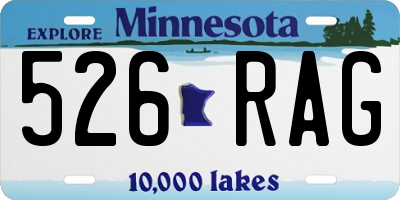 MN license plate 526RAG