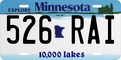 MN license plate 526RAI