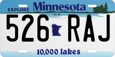 MN license plate 526RAJ