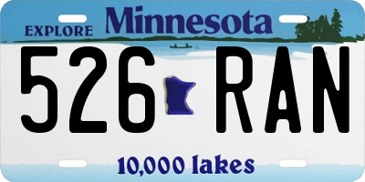 MN license plate 526RAN