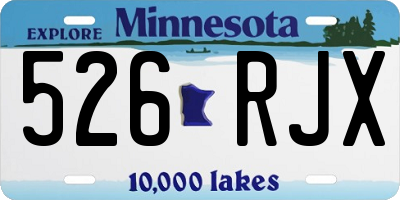 MN license plate 526RJX