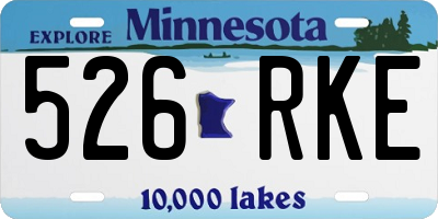 MN license plate 526RKE