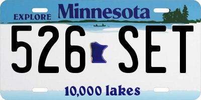MN license plate 526SET