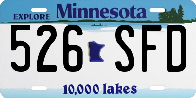 MN license plate 526SFD