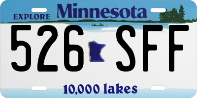 MN license plate 526SFF