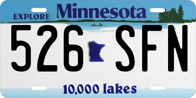 MN license plate 526SFN