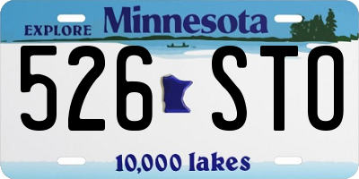 MN license plate 526STO