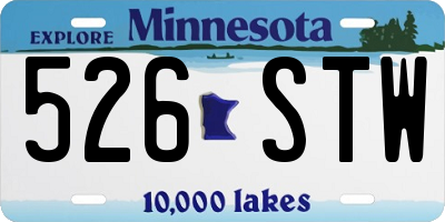 MN license plate 526STW