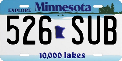 MN license plate 526SUB