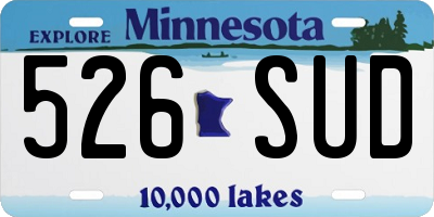MN license plate 526SUD