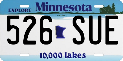MN license plate 526SUE