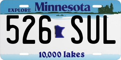 MN license plate 526SUL