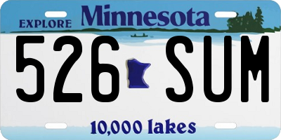 MN license plate 526SUM