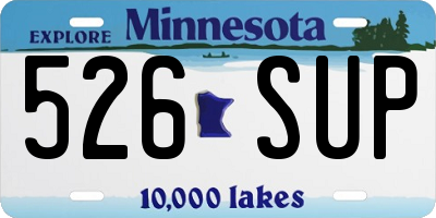 MN license plate 526SUP