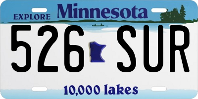 MN license plate 526SUR