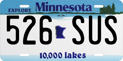 MN license plate 526SUS