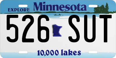 MN license plate 526SUT