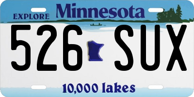 MN license plate 526SUX