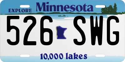MN license plate 526SWG