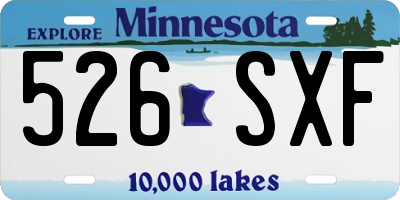 MN license plate 526SXF