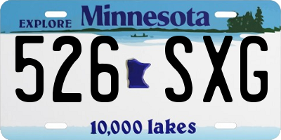 MN license plate 526SXG