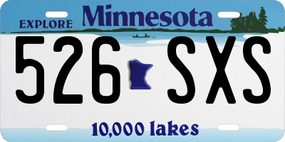 MN license plate 526SXS