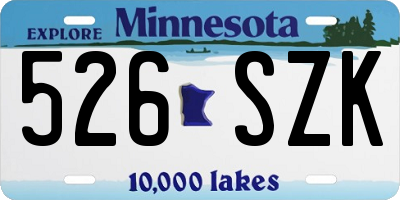 MN license plate 526SZK