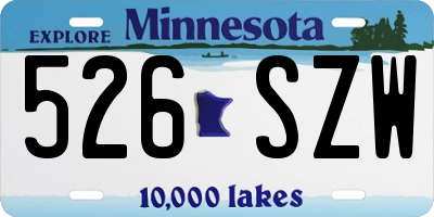MN license plate 526SZW