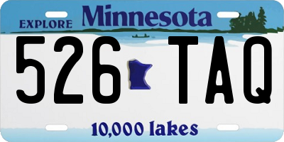 MN license plate 526TAQ