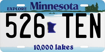 MN license plate 526TEN