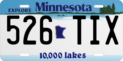 MN license plate 526TIX