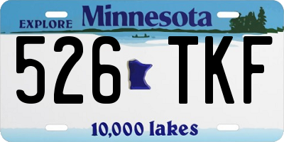 MN license plate 526TKF