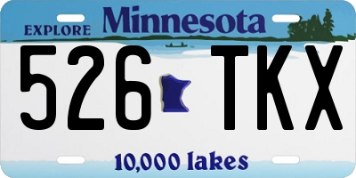 MN license plate 526TKX
