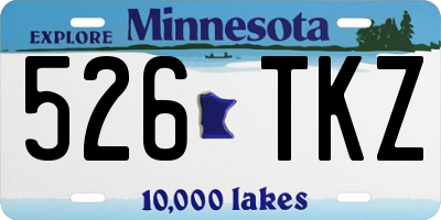 MN license plate 526TKZ