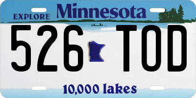 MN license plate 526TOD